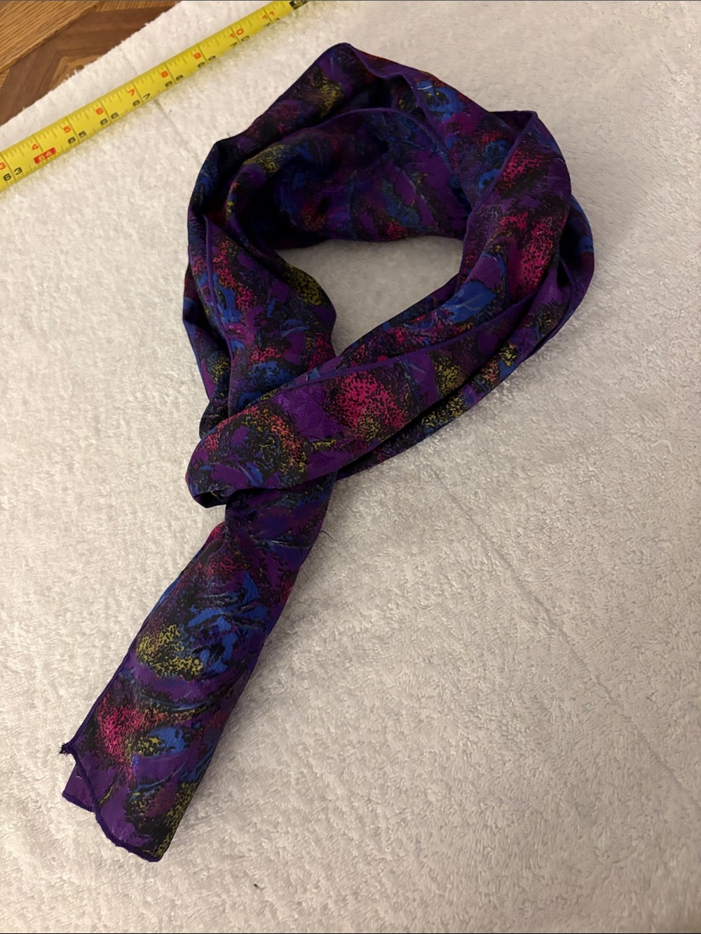 Old Navy Purple Floral Print Lightweight Scarf with Multicolor Accents